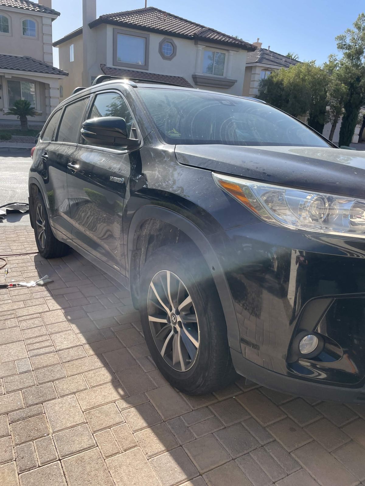 Black Toyota Highlander before detailing in Las Vegas