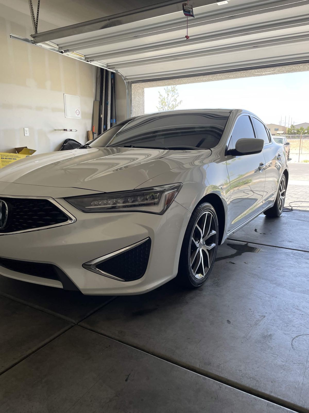 White Acura sedan before exterior detail Las Vegas
